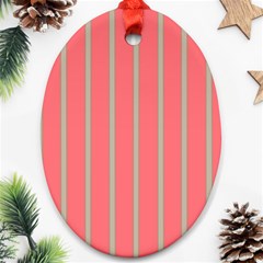 Line Red Grey Vertical Ornament (oval)