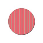 Line Red Grey Vertical Rubber Coaster (Round)  Front