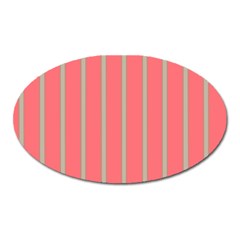 Line Red Grey Vertical Oval Magnet by Mariart