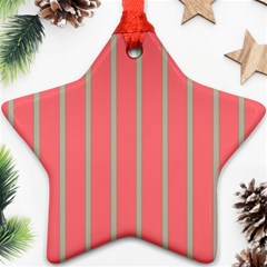 Line Red Grey Vertical Star Ornament (two Sides)