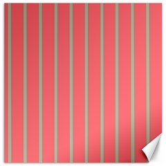 Line Red Grey Vertical Canvas 16  X 16   by Mariart