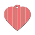 Line Red Grey Vertical Dog Tag Heart (Two Sides) Front