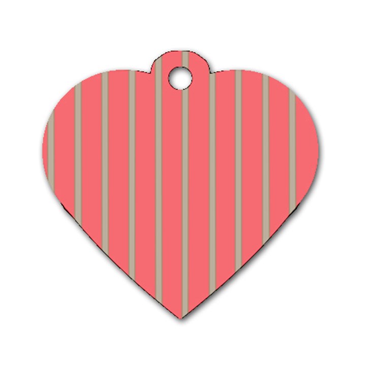 Line Red Grey Vertical Dog Tag Heart (Two Sides)