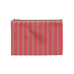 Line Red Grey Vertical Cosmetic Bag (medium) 