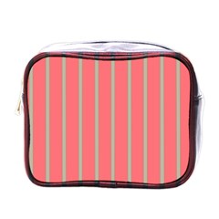 Line Red Grey Vertical Mini Toiletries Bags