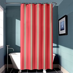 Line Red Grey Vertical Shower Curtain 36  X 72  (stall)  by Mariart