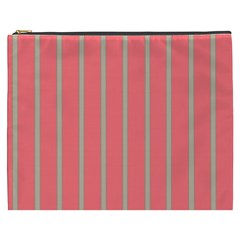 Line Red Grey Vertical Cosmetic Bag (xxxl) 