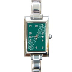 Leaf Green Blue Sexy Rectangle Italian Charm Watch by Mariart