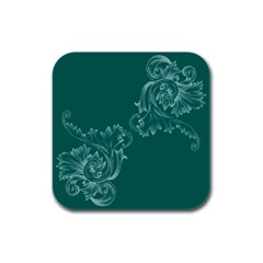 Leaf Green Blue Sexy Rubber Square Coaster (4 Pack) 