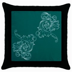 Leaf Green Blue Sexy Throw Pillow Case (black)