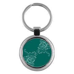 Leaf Green Blue Sexy Key Chains (round) 