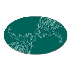 Leaf Green Blue Sexy Oval Magnet by Mariart