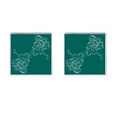 Leaf Green Blue Sexy Cufflinks (square) by Mariart