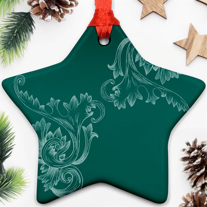 Leaf Green Blue Sexy Star Ornament (Two Sides)