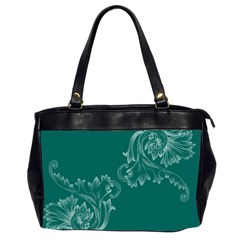 Leaf Green Blue Sexy Office Handbags (2 Sides)  by Mariart