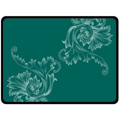 Leaf Green Blue Sexy Fleece Blanket (large)  by Mariart