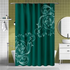 Leaf Green Blue Sexy Shower Curtain 48  X 72  (small) 