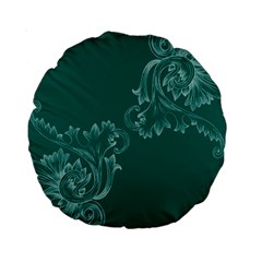 Leaf Green Blue Sexy Standard 15  Premium Round Cushions