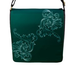 Leaf Green Blue Sexy Flap Messenger Bag (l) 