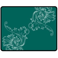 Leaf Green Blue Sexy Double Sided Fleece Blanket (medium) 