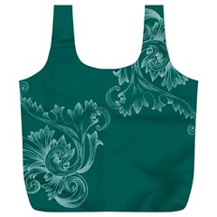 Leaf Green Blue Sexy Full Print Recycle Bags (l) 