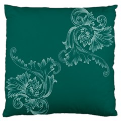 Leaf Green Blue Sexy Large Flano Cushion Case (one Side)