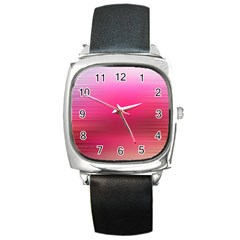 Line Pink Space Sexy Rainbow Square Metal Watch by Mariart