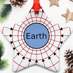 Magnetik Earth s Gravitational Line Triangle Ornament (star)