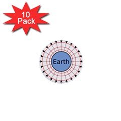 Magnetik Earth s Gravitational Line Triangle 1  Mini Buttons (10 Pack)  by Mariart