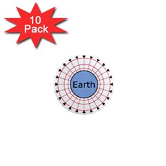 Magnetik Earth s Gravitational Line Triangle 1  Mini Magnet (10 Pack)  by Mariart