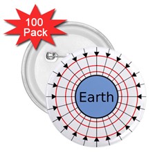 Magnetik Earth s Gravitational Line Triangle 2 25  Buttons (100 Pack) 