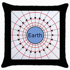 Magnetik Earth s Gravitational Line Triangle Throw Pillow Case (black)