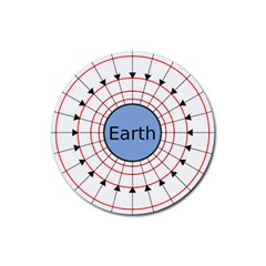 Magnetik Earth s Gravitational Line Triangle Rubber Coaster (round) 