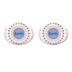 Magnetik Earth s Gravitational Line Triangle Cufflinks (oval)