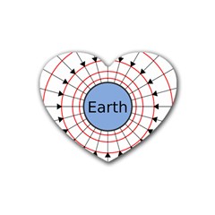 Magnetik Earth s Gravitational Line Triangle Heart Coaster (4 Pack) 