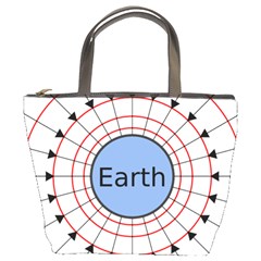 Magnetik Earth s Gravitational Line Triangle Bucket Bags by Mariart