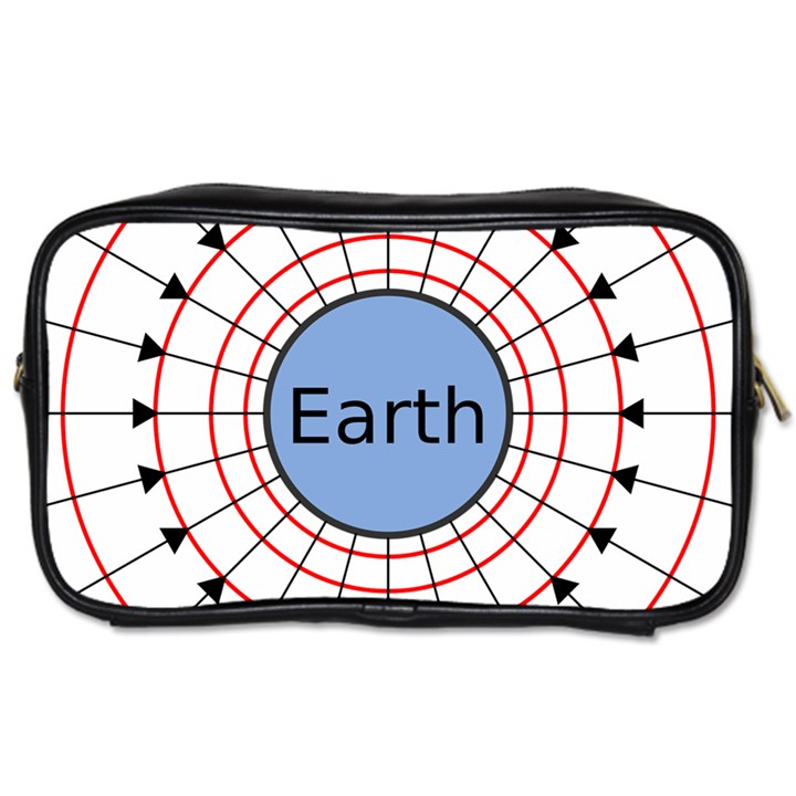 Magnetik Earth s Gravitational Line Triangle Toiletries Bags