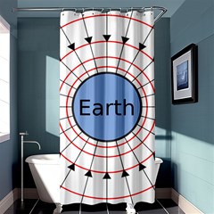 Magnetik Earth s Gravitational Line Triangle Shower Curtain 36  X 72  (stall) 