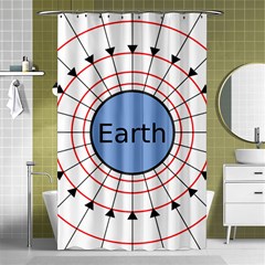 Magnetik Earth s Gravitational Line Triangle Shower Curtain 48  X 72  (small)  by Mariart