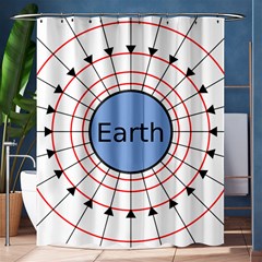 Magnetik Earth s Gravitational Line Triangle Shower Curtain 60  X 72  (medium)  by Mariart