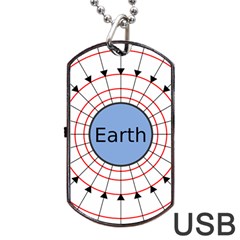 Magnetik Earth s Gravitational Line Triangle Dog Tag Usb Flash (two Sides) by Mariart