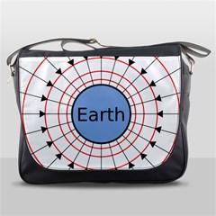 Magnetik Earth s Gravitational Line Triangle Messenger Bags