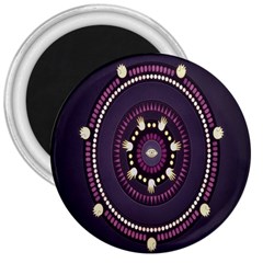 Mandalarium Hires Hand Eye Purple 3  Magnets by Mariart