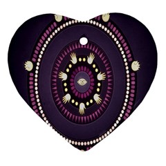 Mandalarium Hires Hand Eye Purple Ornament (heart) by Mariart