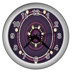 Mandalarium Hires Hand Eye Purple Wall Clocks (silver) 