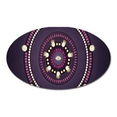 Mandalarium Hires Hand Eye Purple Oval Magnet by Mariart