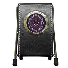 Mandalarium Hires Hand Eye Purple Pen Holder Desk Clocks by Mariart