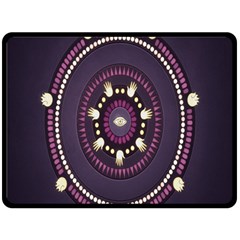 Mandalarium Hires Hand Eye Purple Fleece Blanket (large)  by Mariart