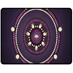 Mandalarium Hires Hand Eye Purple Fleece Blanket (medium)  by Mariart