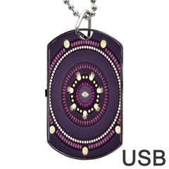 Mandalarium Hires Hand Eye Purple Dog Tag Usb Flash (one Side) by Mariart